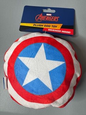 Marvel avengers Captain America shield Plush dog Toy with squeaker comic hero